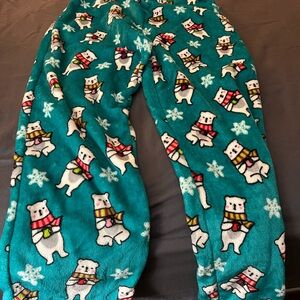 Cozy Polar Bear Pajama Pants - Teal